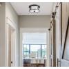 Westinghouse 6126100 Callowhill Craftsman-Style 13 Inch, Two Light Flush Mount Ceiling Fixture, Matte Black and Antique Ash Finish, Clear Seeded Glass