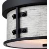 Westinghouse 6126100 Callowhill Craftsman-Style 13 Inch, Two Light Flush Mount Ceiling Fixture, Matte Black and Antique Ash Finish, Clear Seeded Glass