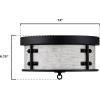 Westinghouse 6126100 Callowhill Craftsman-Style 13 Inch, Two Light Flush Mount Ceiling Fixture, Matte Black and Antique Ash Finish, Clear Seeded Glass