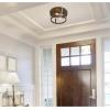 Westinghouse 6126200 Elway Vintage-Style 14 Inch, Two Light Flush Mount Ceiling Fixture, Barnwood Finish with Galvanized Steel Accents