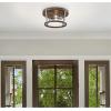 Westinghouse 6126200 Elway Vintage-Style 14 Inch, Two Light Flush Mount Ceiling Fixture, Barnwood Finish with Galvanized Steel Accents