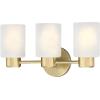 Westinghouse 6126700 Sylvestre Transitional Three Light Wall Fixture, Champagne Brass Finish, Frosted Glass(Champagne Brass)