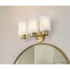 Westinghouse 6126700 Sylvestre Transitional Three Light Wall Fixture, Champagne Brass Finish, Frosted Glass(Champagne Brass)