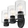 Westinghouse 6126700 Sylvestre Transitional Three Light Wall Fixture, Champagne Brass Finish, Frosted Glass(Matte Black)