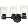 Westinghouse 6126700 Sylvestre Transitional Three Light Wall Fixture, Champagne Brass Finish, Frosted Glass(Matte Black)