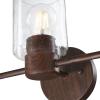 Westinghouse 6126700 Sylvestre Transitional Three Light Wall Fixture, Champagne Brass Finish, Frosted Glass(Walnut)