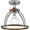 Westinghouse 6127500 Oak Lane Vintage-Style One Light Indoor Pendant/Semi-Flush Mount Ceiling Fixture, Barnwood Finish with Galvanized Steel Accents