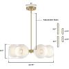 Westinghouse 6128100 Dorney Transitional Six Light Indoor Chandelier, Champagne Brass Finish, Frosted Glass(Bulbs Not Included)