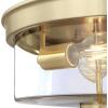 Westinghouse 6128600 Lebanon Transitional 12 Inch, Two Light Flush Mount Ceiling Fixture, Champagne Brass Finish, Clear Glass