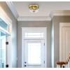 Westinghouse 6128600 Lebanon Transitional 12 Inch, Two Light Flush Mount Ceiling Fixture, Champagne Brass Finish, Clear Glass