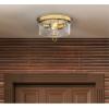 Westinghouse 6128600 Lebanon Transitional 12 Inch, Two Light Flush Mount Ceiling Fixture, Champagne Brass Finish, Clear Glass
