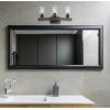 Westinghouse 6128700 Broomall Transitional Three Light Wall Fixture, Matte Black Finish with Barnwood Accents, Clear Seeded Glass