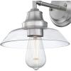 Westinghouse 6129100 Iron Hill Vintage-Style One Light Wall Fixture, Brushed Nickel Finish, Clear Glass(Brushed Nickel Clear Glass)