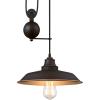 Westinghouse 6129300 Iron Hill Vintage-Style One Light Indoor Pulley Pendant, Matte Black Finish(Black)