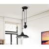 Westinghouse 6129300 Iron Hill Vintage-Style One Light Indoor Pulley Pendant, Matte Black Finish(Matte Black)