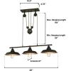 Westinghouse 6129400 Iron Hill Vintage-Style Three Light Indoor Pulley Pendant, Matte Black Finish(Oil Rubbed Bronze / Bronze)