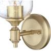 Westinghouse 6129600 Basset Contemporary One Light Wall Fixture, Champagne Brass Finish, Clear Seeded Glass(Champagne Brass)