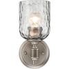 Westinghouse 6129600 Basset Contemporary One Light Wall Fixture, Champagne Brass Finish, Clear Seeded Glass(Dark Pewter)
