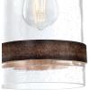 Westinghouse 6129800 Tarrant Craftsman-Style One Light Indoor Mini Pendant, Black-Bronze Finish, Clear Seeded Glass with Barnwood Band