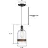 Westinghouse 6129800 Tarrant Craftsman-Style One Light Indoor Mini Pendant, Black-Bronze Finish, Clear Seeded Glass with Barnwood Band