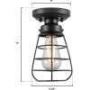Westinghouse 6130700 Bandera Vintage-Style 5 Inch, One Light Semi-Flush Mount Ceiling Fixture, Matte Black Finish, Cage Shade