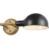 Westinghouse 6130800 Langhorne Transitional Two Light Wall Fixture, Matte Black and Brushed Brass Finish