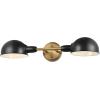 Westinghouse 6130800 Langhorne Transitional Two Light Wall Fixture, Matte Black and Brushed Brass Finish