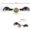 Westinghouse 6130800 Langhorne Transitional Two Light Wall Fixture, Matte Black and Brushed Brass Finish