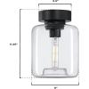 Westinghouse 6131200 Judd Transitional 8 Inch, One Light Semi-Flush Mount Ceiling Fixture, Matte Black Finish, Clear Glass(Matte Black)