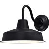 Westinghouse 6131300 Academy Vintage-Style One Light Dimmable LED Outdoor Wall Fixture, Dark Sky Friendly, Textured Black Finish, Removable Nickel Luster Cage(Textured Black with Chrome Cage)