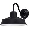 Westinghouse 6131300 Academy Vintage-Style One Light Dimmable LED Outdoor Wall Fixture, Dark Sky Friendly, Textured Black Finish, Removable Nickel Luster Cage(Textured Black with Chrome Cage)