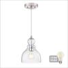 Westinghouse 6132800 Fiona Traditional One Light LED Indoor Mini Pendant, Brushed Nickel Finish, Clear Seeded Glass(Brushed Nickel Finish)