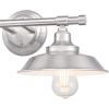 Westinghouse 6132900 Iron Hill Vintage-Style Two Light LED Indoor Wall Fixture, Oil Rubbed Bronze Finish with Highlights(Brushed Nickel)