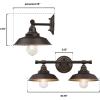 Westinghouse 6132900 Iron Hill Vintage-Style Two Light LED Indoor Wall Fixture, Oil Rubbed Bronze Finish with Highlights(Oil Rubbed Bronze with bulbs)