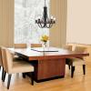 Westinghouse 6133100 Barnwell Vintage-Style Five Light LED Indoor Chandelier, Textured Iron and Barnwood Finish, Clear Hammered Glass