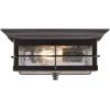 Westinghouse 6204800 Orwell Two-Light Outdoor Flush-Mount Fixture, Textured Black Finish on Steel with Frosted Seeded Glass(Oil Rubbed Bronze and Clear Glass)