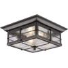 Westinghouse 6204800 Orwell Two-Light Outdoor Flush-Mount Fixture, Textured Black Finish on Steel with Frosted Seeded Glass(Oil Rubbed Bronze and Clear Glass)