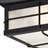 Westinghouse 6204800 Orwell Two-Light Outdoor Flush-Mount Fixture, Textured Black Finish on Steel with Frosted Seeded Glass(Textured Black)