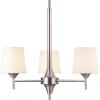 Westinghouse 6225700 Parker Mews Two-Light Indoor Semi-Flush Ceiling Fixture, Nickel,White(3-Light Chandelier)