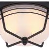 Westinghouse 6230300 Bonneville Two-Light Exterior Flush-Mount Fixture, Weathered Bronze Finish on Steel with Frosted Glass