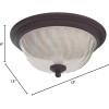 Westinghouse 6230900 Naveen Two-Light Flush-Mount Exterior Fixture, Oil Rubbed Bronze Finish on Steel with White Alabaster Glass