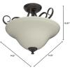 Westinghouse 6306500 Dunmore Two-Light Indoor Semi-Flush, Oil Rubbed Bronze Finish with Frosted Glass, 2, White,Black(Bulbs Not Included)