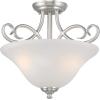 Westinghouse 6306500 Dunmore Two-Light Indoor Semi-Flush, Oil Rubbed Bronze Finish with Frosted Glass, 2, White,Black(Modern)