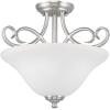Westinghouse 6306500 Dunmore Two-Light Indoor Semi-Flush, Oil Rubbed Bronze Finish with Frosted Glass, 2, White,Black(Modern)