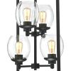 Westinghouse 6328000 Ardleigh Four-Light Indoor Chandelier, Matte Black Finish with Clear Glass