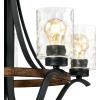 Westinghouse 6331900 Barnwell Five-Light Indoor Chandelier, Textured Iron and Barnwood Finish with Clear Hammered Glass