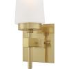 Westinghouse 6352700 Chaddsford Six-Light Indoor, Champagne Brass Finish with Frosted Glass Chandelier(White)