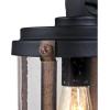 Westinghouse 6358800 Armin One-Light, Textured Black Finish with Barnwood Accents and Clear Seeded Glass OUTDOOR WALL Fixture,(Black – Seeded Glass)