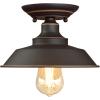 Westinghouse 6370100 Iron Hill 9-Inch, One-Light Indoor Semi Flush Mount Ceiling Light, Oil Rubbed Bronze Finish with Highlights , Red