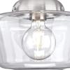 Westinghouse 6573200 Scholar 9-Inch, One-Light Indoor Semi-Flush Mount Ceiling Fixture, Brushed Nickel Finish with Clear Glass